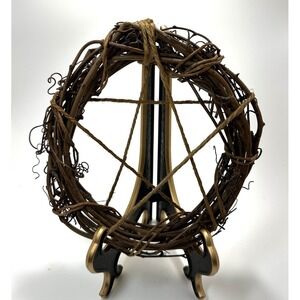 Rustic‎ Grapevine Pentagram Wreath 7" Pagan Decor Witchy Altar Wall Hanging